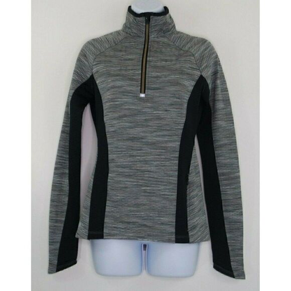 Athleta 1/2 Zip Womens Size XS Gray Black Mock Neck Sport Sweater Pullover Top - Picture 1 of 12